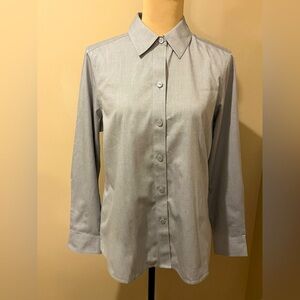 Nina McLemore Classic Gray Button-Up Shirt, size 6